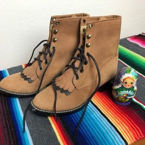 Dan Post Lace Up Boots, Ropers, Size 2.5